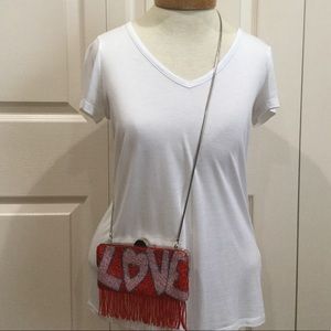 Nicole Miller Collection beaded LOVE bag